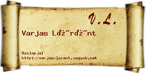 Varjas Lóránt névjegykártya