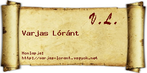Varjas Lóránt névjegykártya